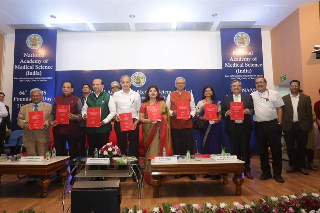 NAMS Task Force Report on Cancer Cervix at 64th NAMS Foundation Day by Hon’ble LG of Delhi Sh. Saxena